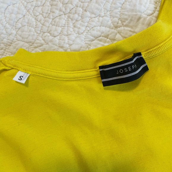 JOSEPH Women’s Yellow Short Sleeve Cotton Ribbed Crew Neck Tee - Picture 10 of 10